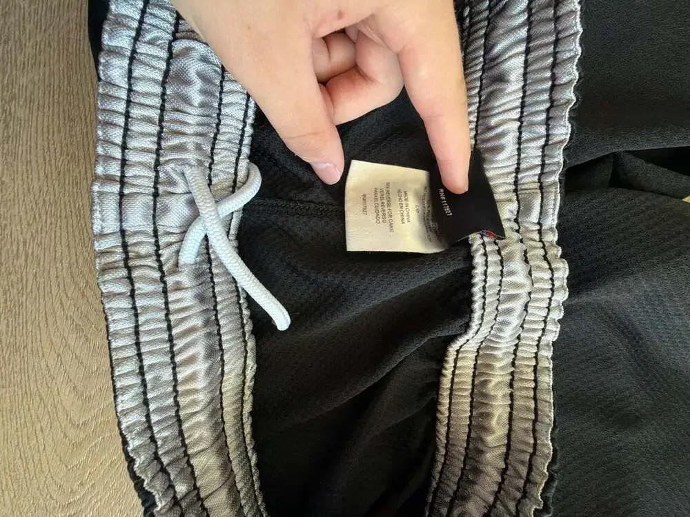 AND1 Men's Black and Silver Mesh Basketball Shorts Size L